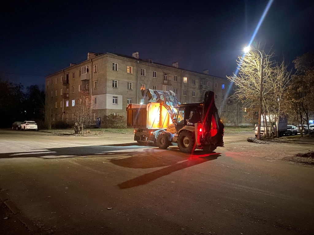 Ночью в Рязани работала коммунальная техника